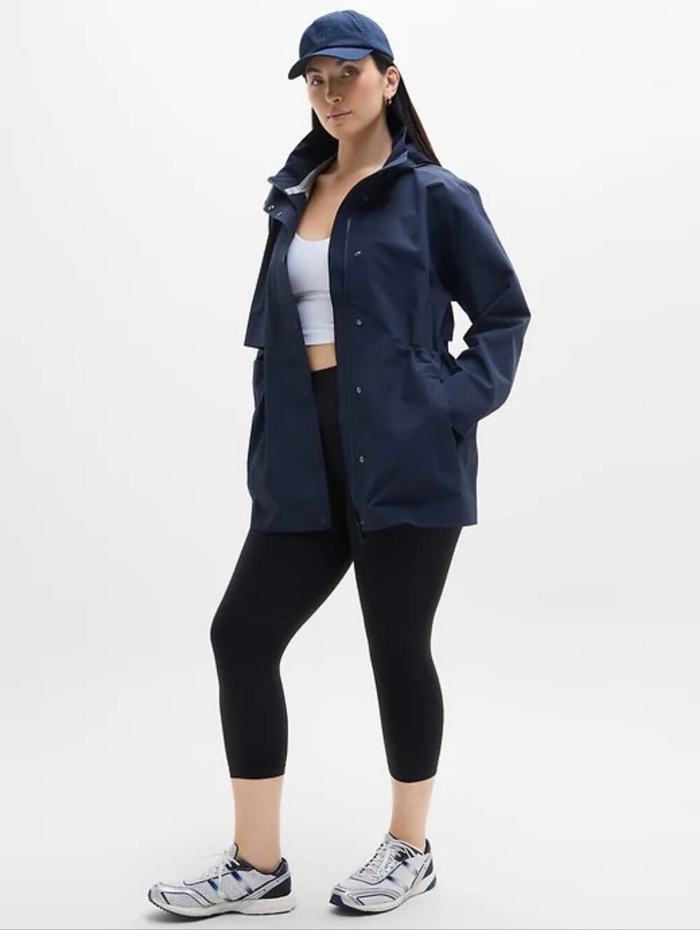 NWT Athleta Navy RainOut Solara Short Trench Size Large